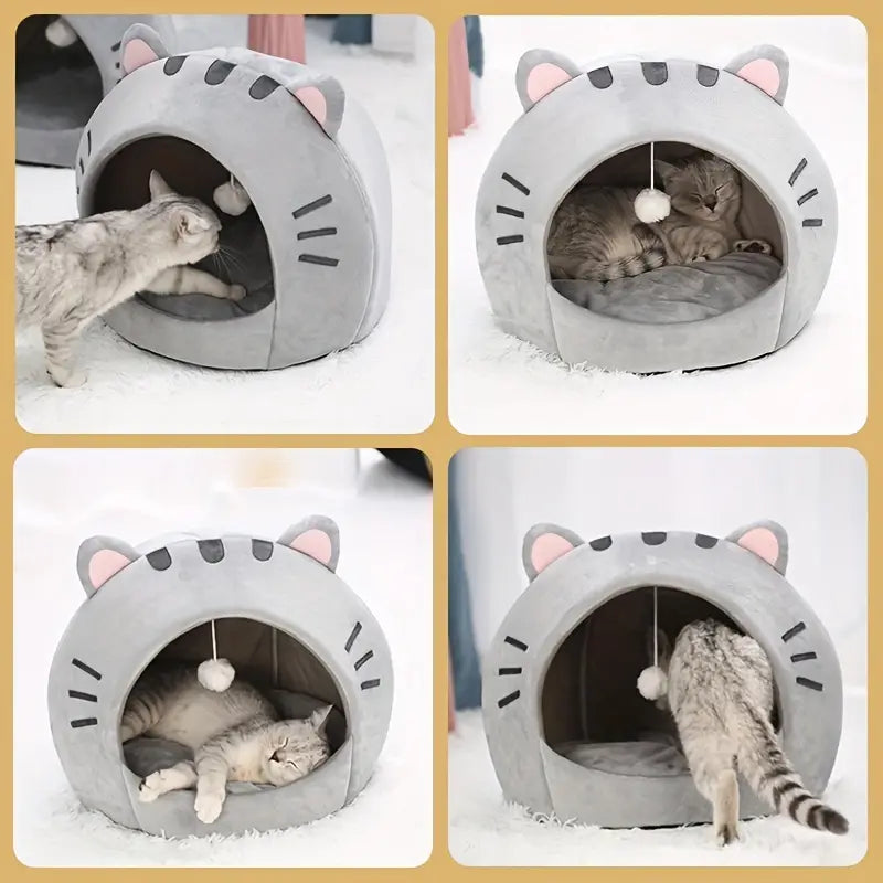 Cozy Cat Bed: Warm Pet House, Kitten Cave, and Sleeping Bag