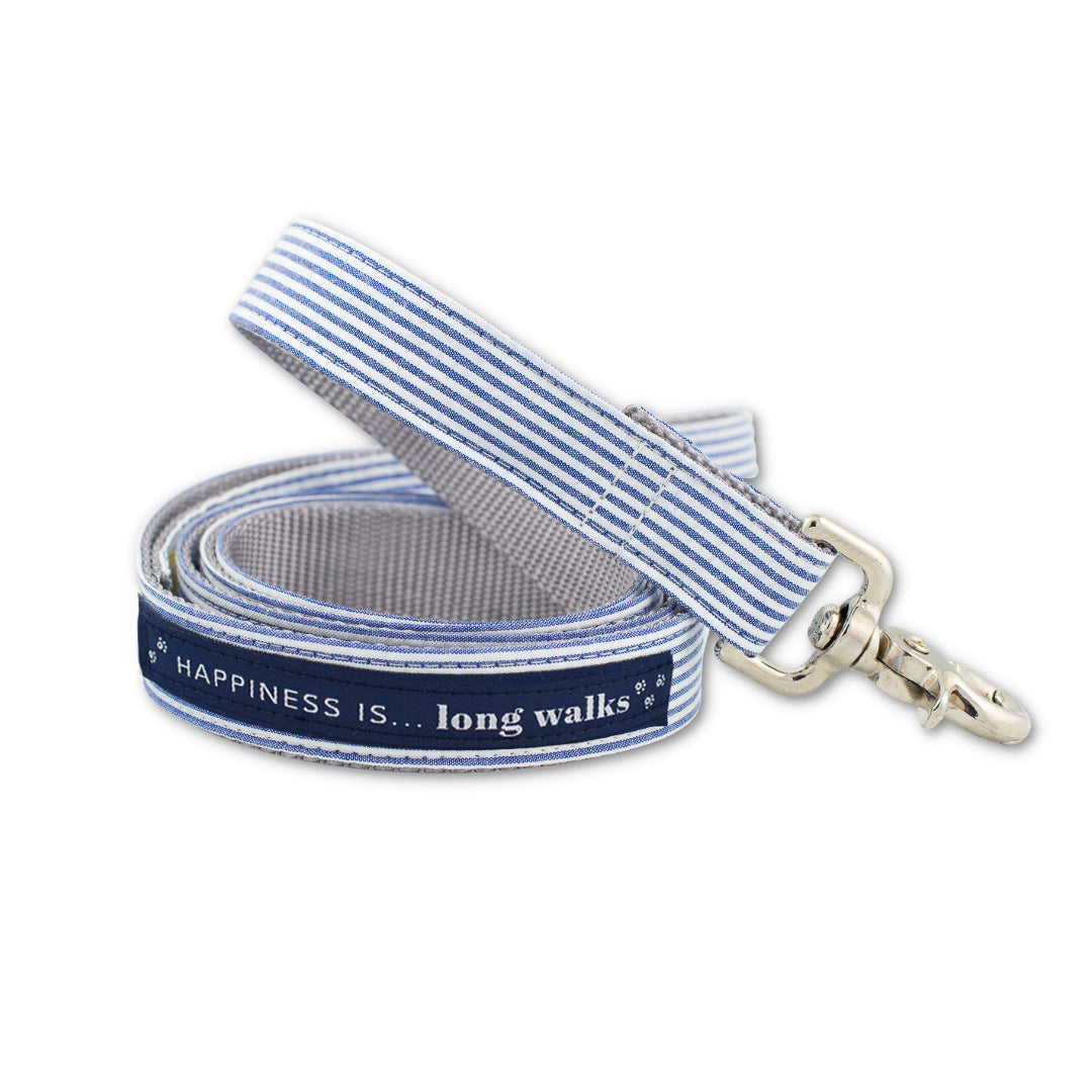 Dog Long Walks Striped Blue Leash
