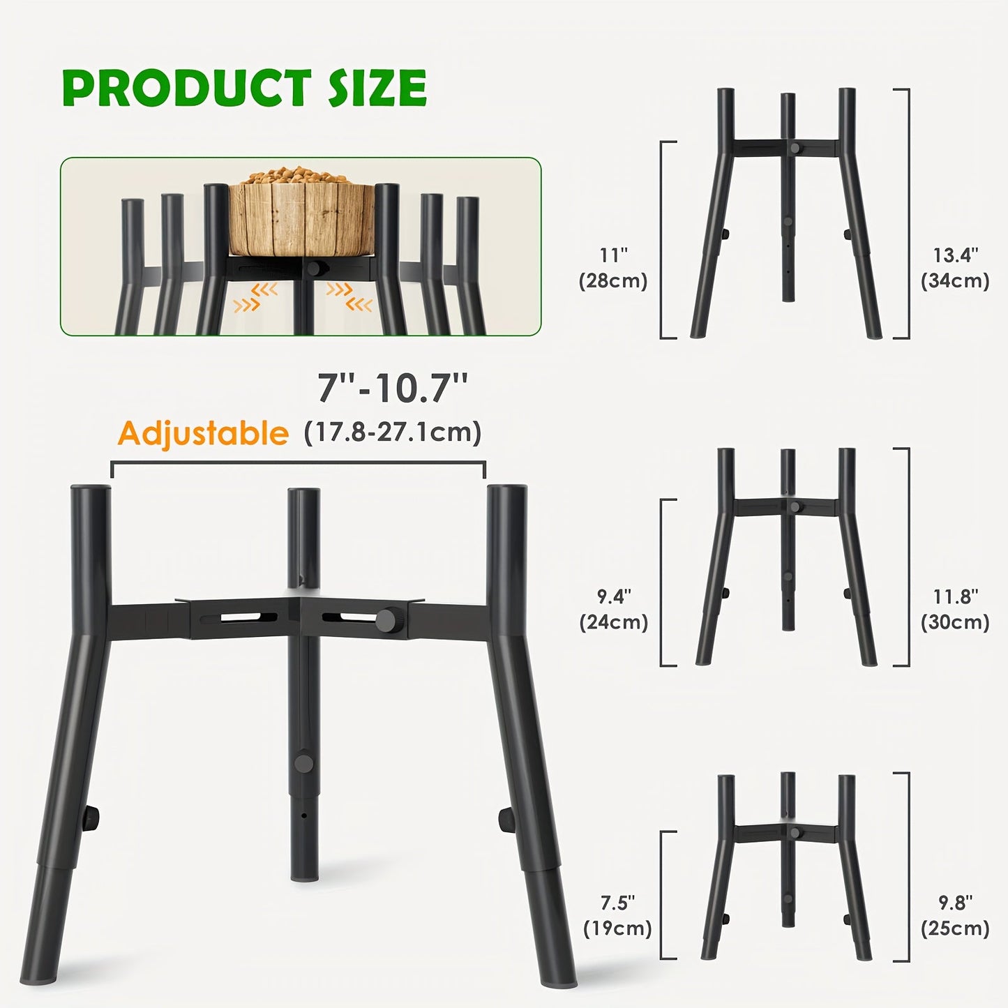 Adjustable Metal Dog Bowl Stand for Large Dogs