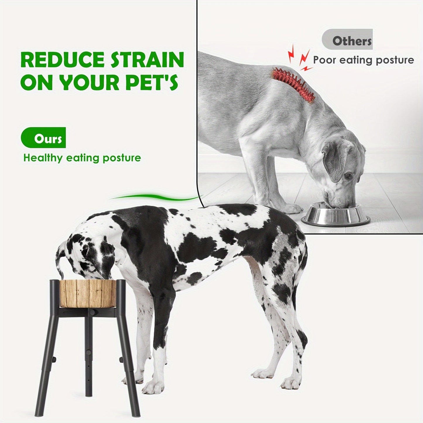 Adjustable Metal Dog Bowl Stand for Large Dogs