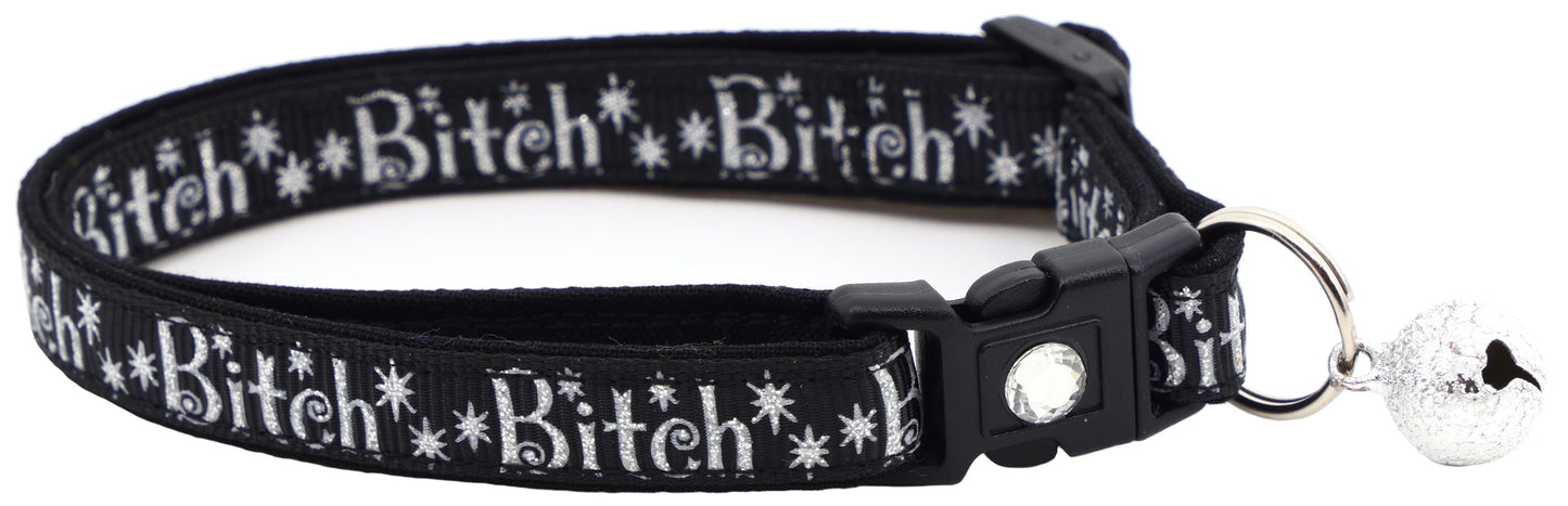 Silver Bitch Breakaway Cat Collar