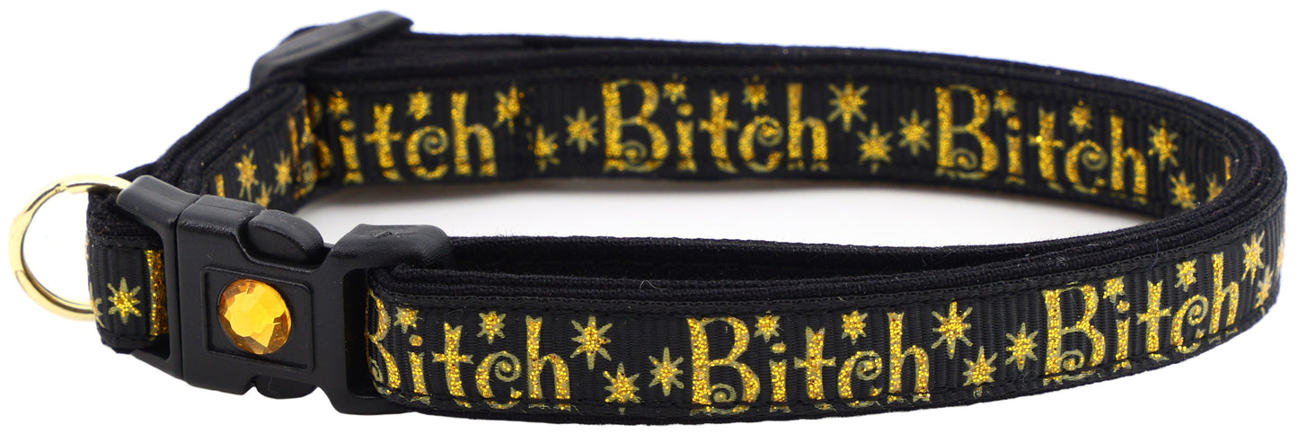 Gold Bitch Breakaway Cat Collar