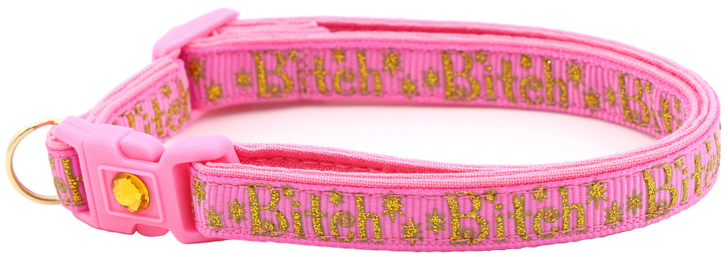 Gold Bitch Breakaway Cat Collar