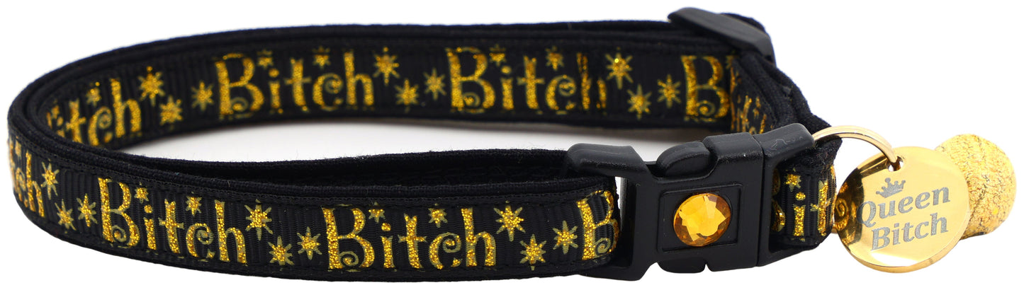 Gold Bitch Breakaway Cat Collar