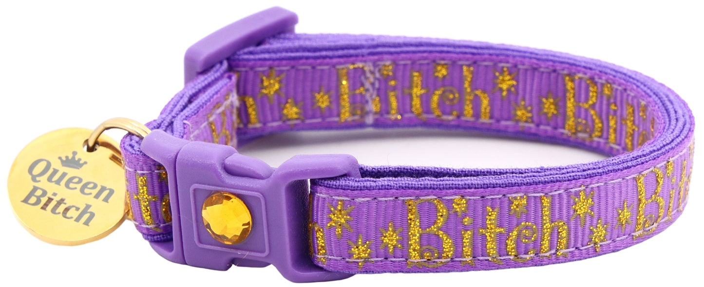 Gold Bitch Breakaway Cat Collar
