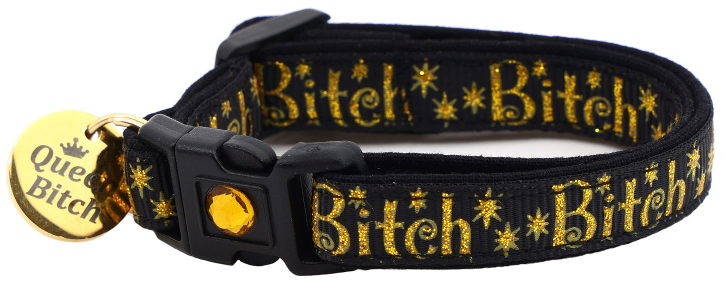 Gold Bitch Breakaway Cat Collar