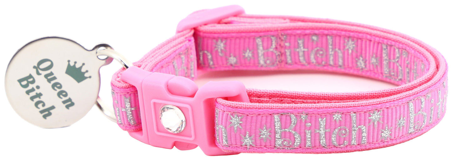 Silver Bitch Breakaway Cat Collar