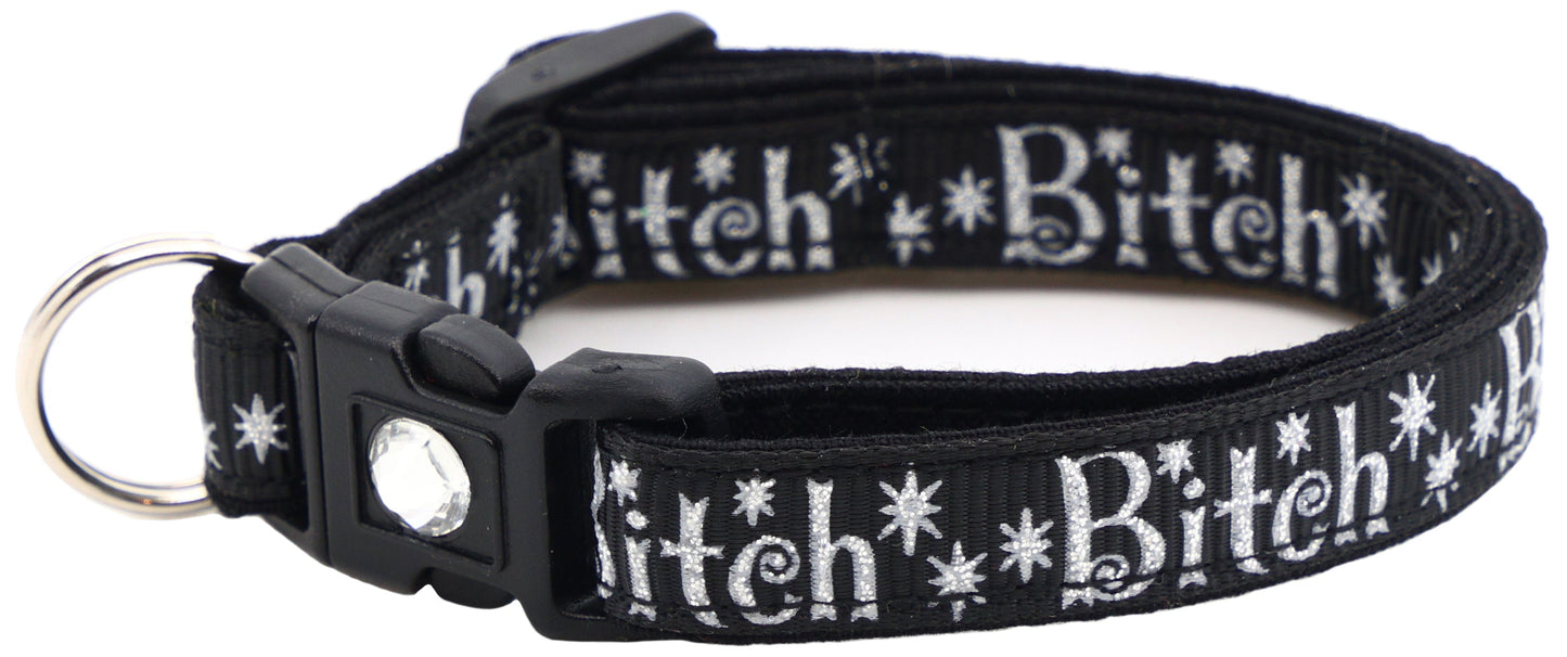 Silver Bitch Breakaway Cat Collar
