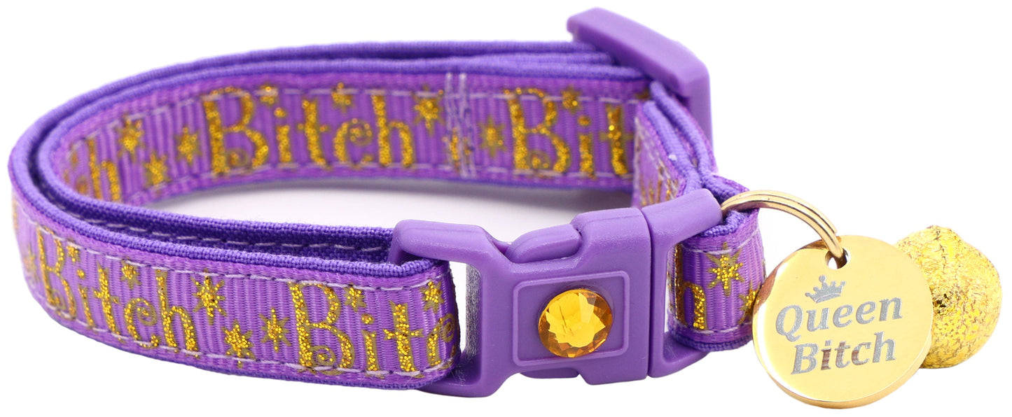 Gold Bitch Breakaway Cat Collar