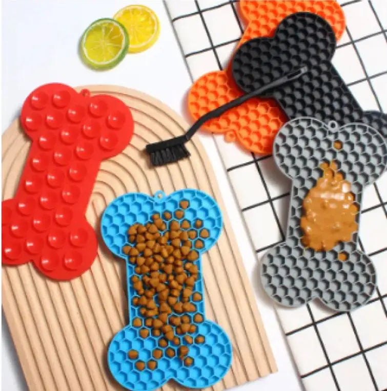 Bone Silicone Licking Dog Slow Food Mat - Petly
