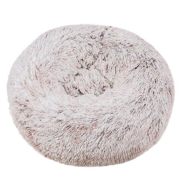 Round Cat Bed Warm Sleeping Cat Nest For Dogs Basket Pet Products Cushion Soft Long Plush Cat Pet Bed Mat Cat House Animals Sofa